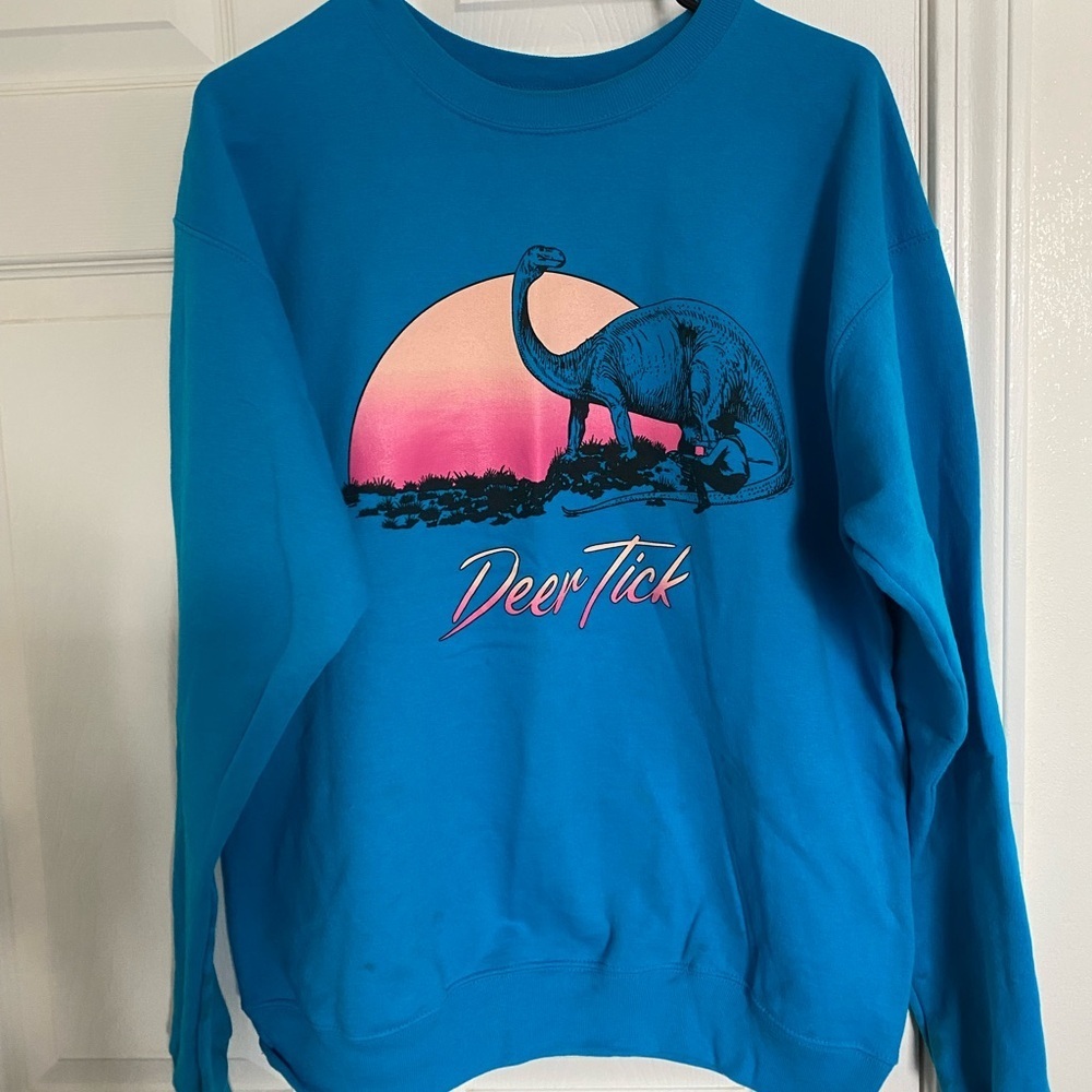 Deer Tick (Band) Merch Hanes Ecosmart Blue Sweatshirt